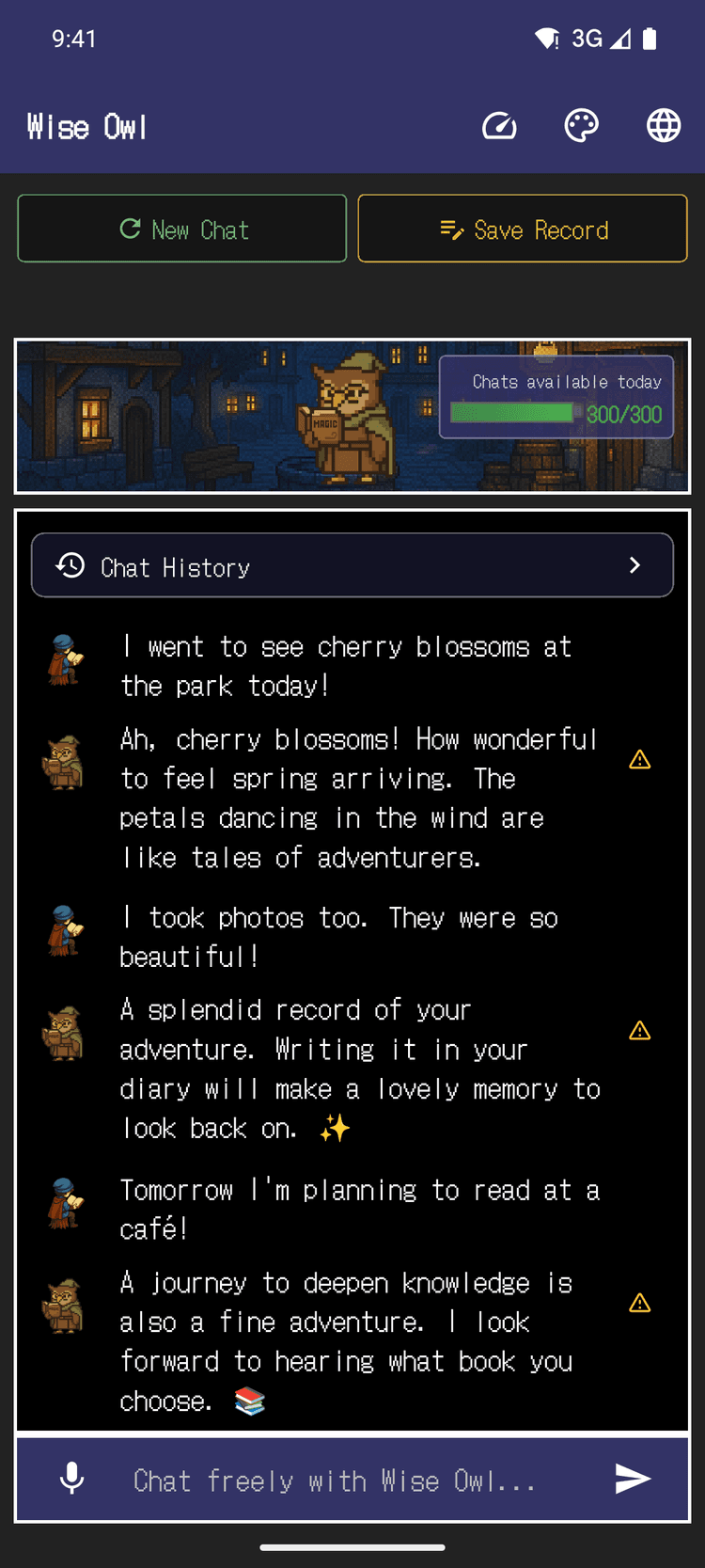 Chatta con i personaggi per scrivere il tuo diario - Registra la tua giornata in modo naturale attraverso la conversazione