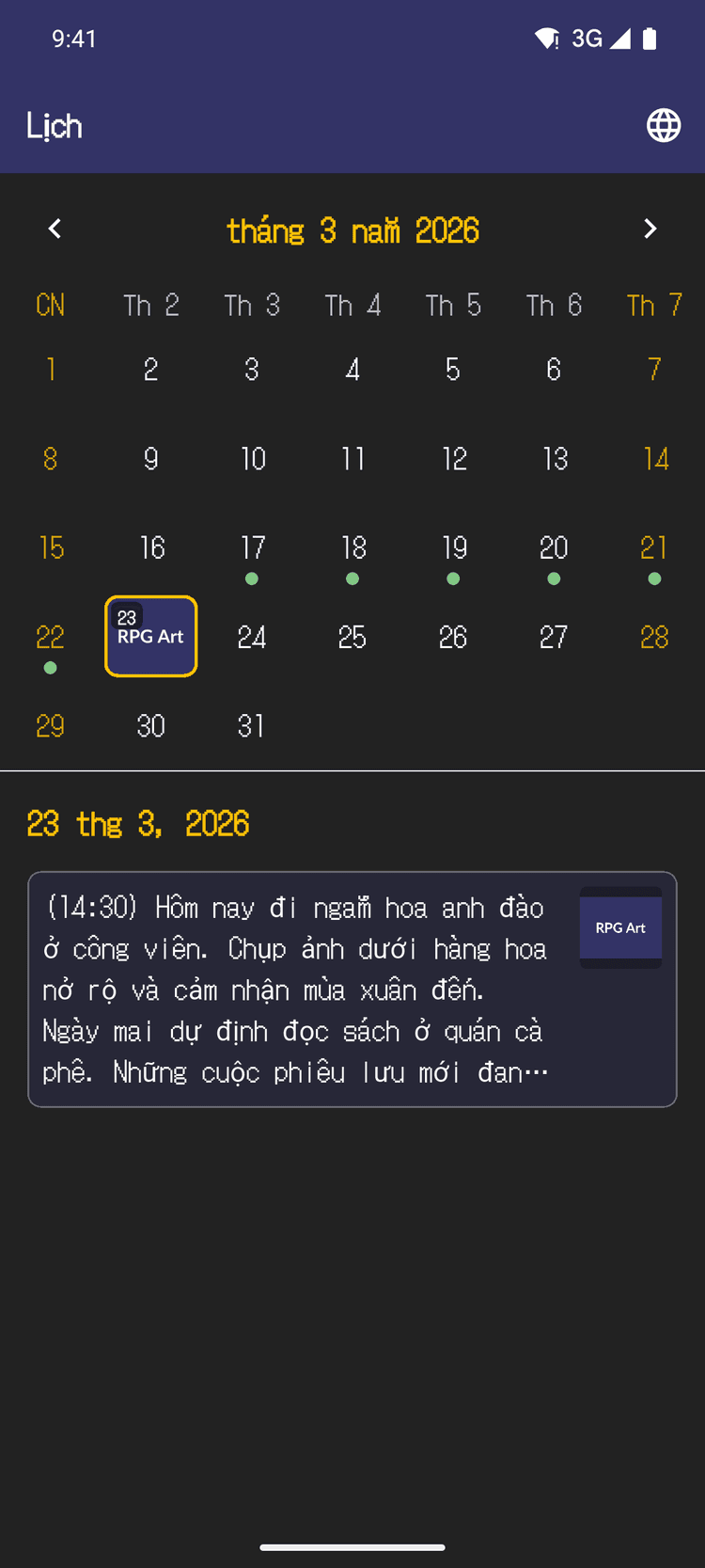 Xem lại cuộc phiêu lưu trên lịch - Đọc lại câu chuyện bất cứ lúc nào
